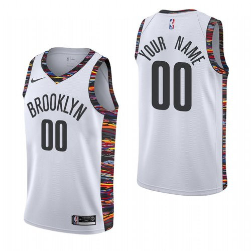 Men's White Brooklyn Nets Active Player Custom Stitched Basketball Jersey